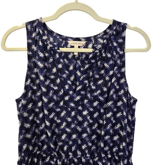 Rebecca Taylor 100% Silk Graphic Print Fit & Flare Mini Dress Size 4 - Picture 4 of 6